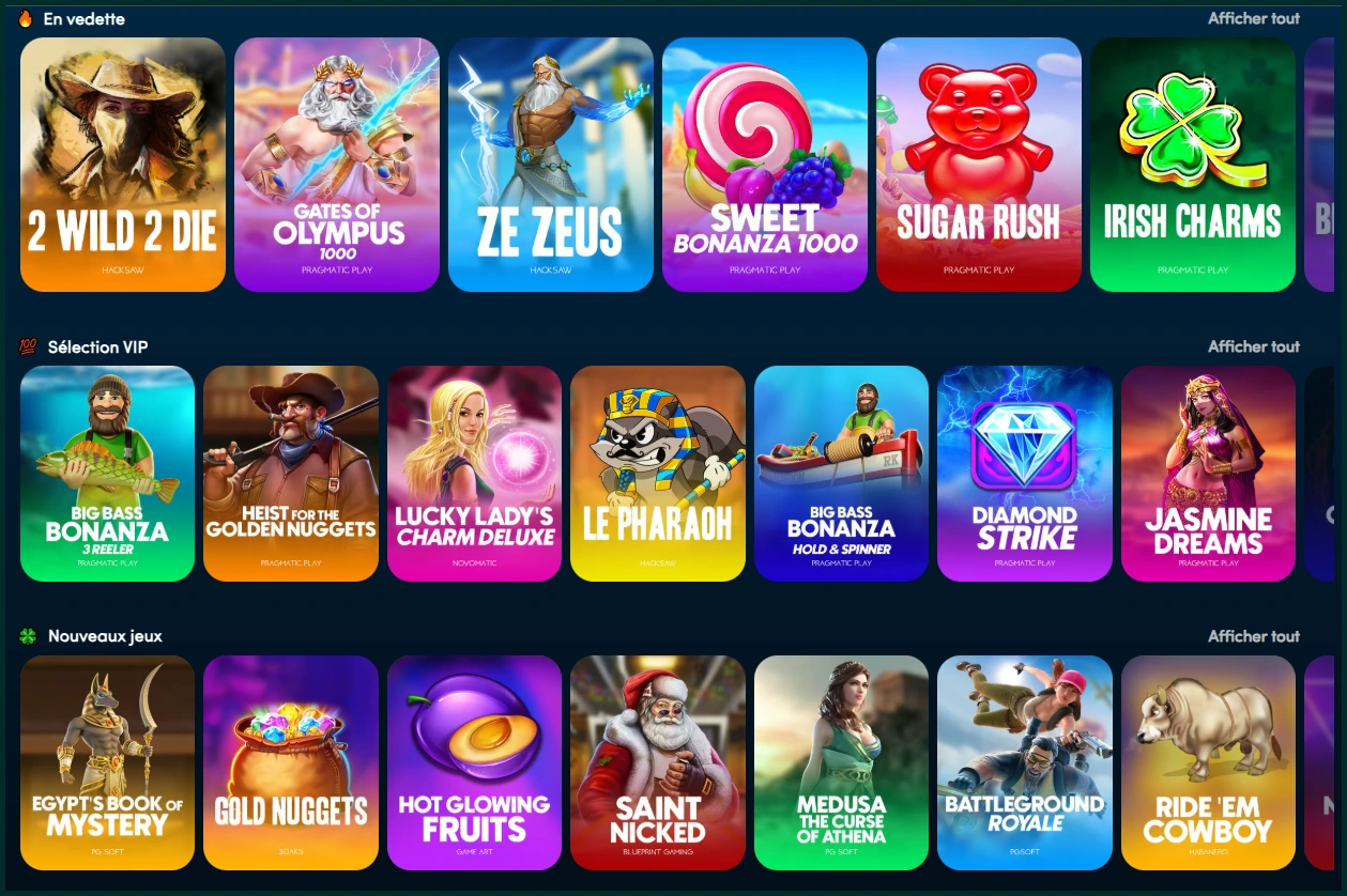 Aperçu des fournisseurs de machines à sous proposés chez Wolfz casino