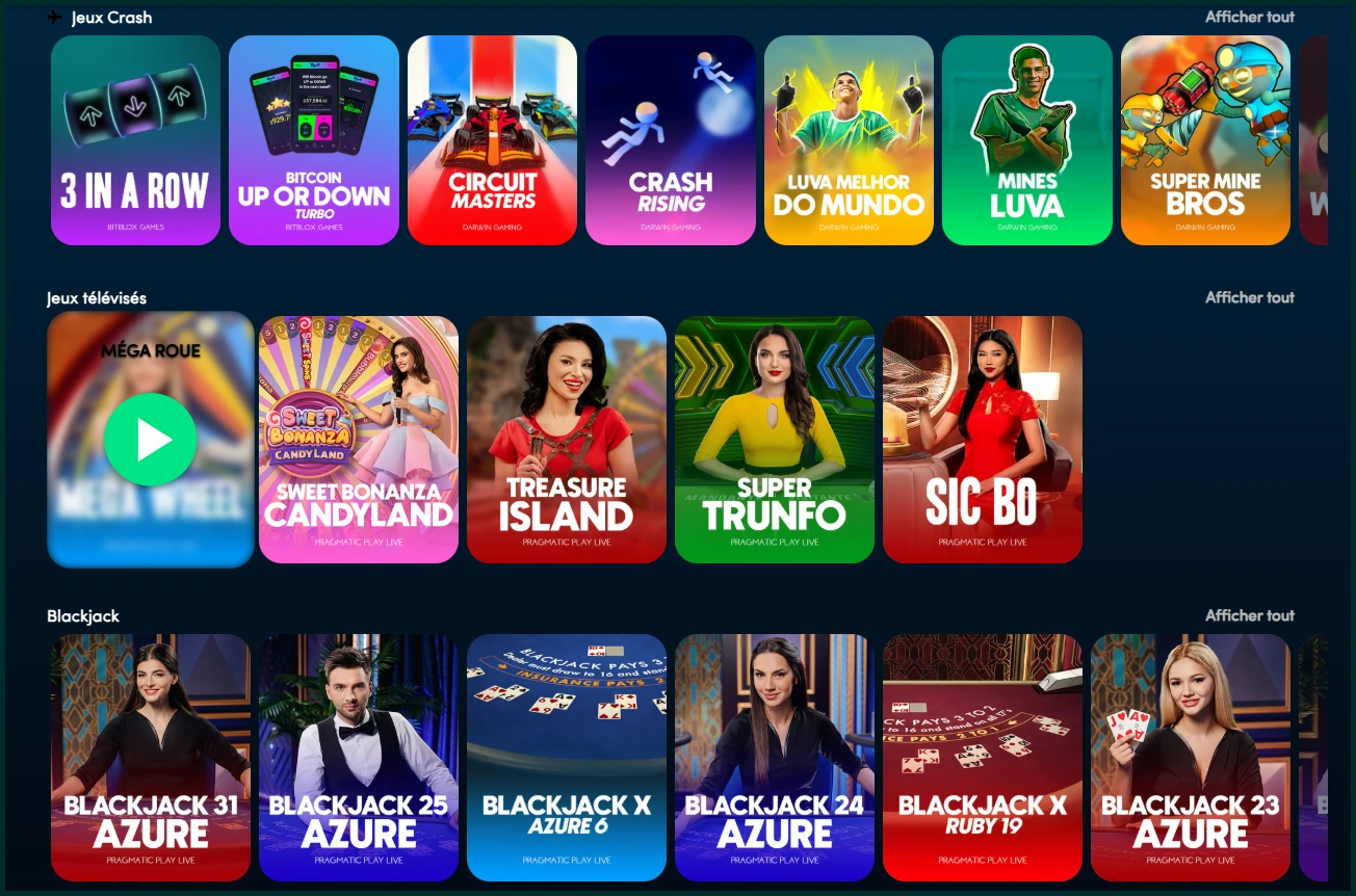 Guide des jeux de casino en direct chez Wolfz casino