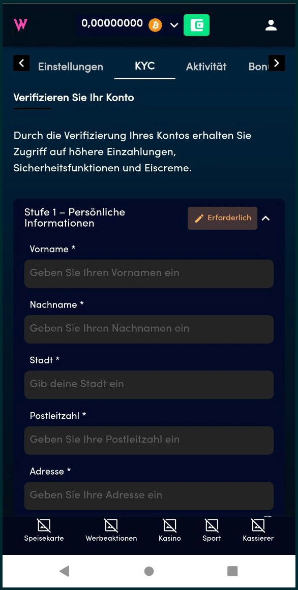 KYC-Verfahren und Dokumentanforderungen bei Wolfz casino