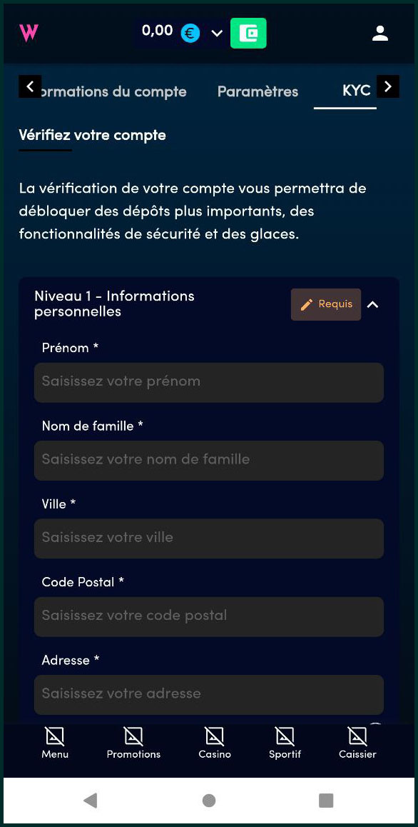 Procédure KYC et documents requis chez Wolfz casino