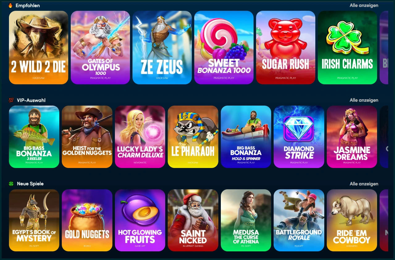 Slot-Anbieter Übersicht bei Wolfz casino